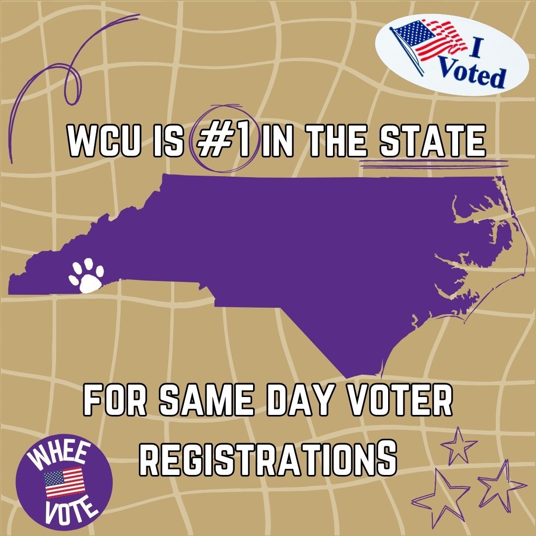 Way to go Cats! WCU is #1 in state for same day voter registration. Tomorrow ...
