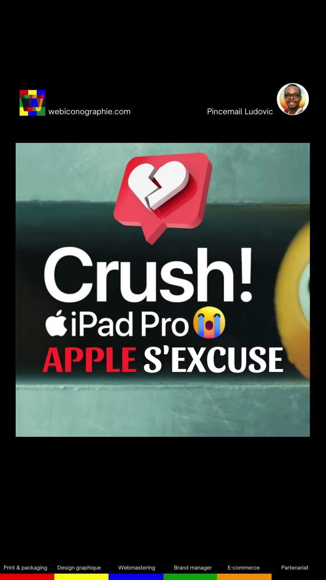 😰 Apple a récemment présenté ses excuses pour une pub de l'iPad Pro M4, jugé...