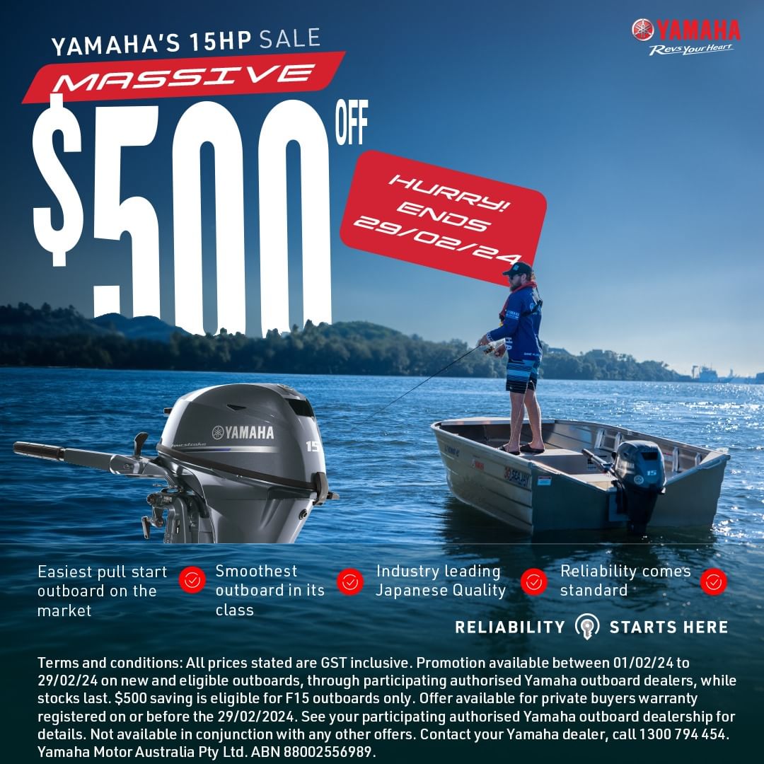 2 Days remaining to save $500 on Yamaha’s mighty 15hp!  DON"T MISS OUT!!!! Co...