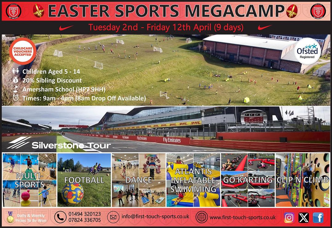 🐣 Easter Sports MegaCamp 🐣 📅 Tuesday 2nd - Friday 12th April ⏰ 9am - 4p...