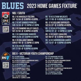 📅 BLUES 2023 HOME GAMES FIXTURE Your 2023 Frankston Blues NBL1 South and Bi...