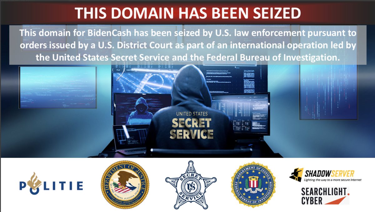 Today, the FBI, along with partners at @TheJusticeDept and @SecretService, announced the seizure...