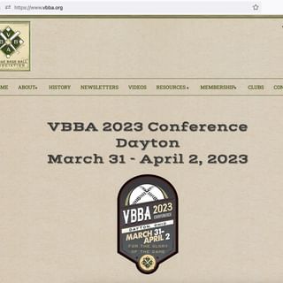 VBBA 2023 Dayton Conference  Friday, March 31.  >Registration:  DoubleTree Su...