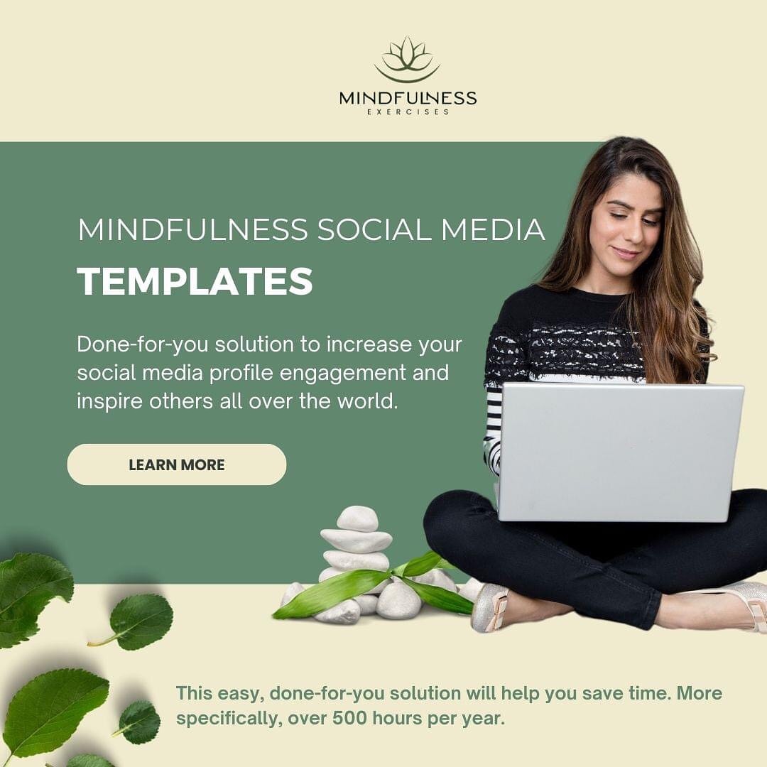 💻 MINDFULNESS SOCIAL MEDIA TEMPLATES 💻Done-for-you solution to increase your social media profi...