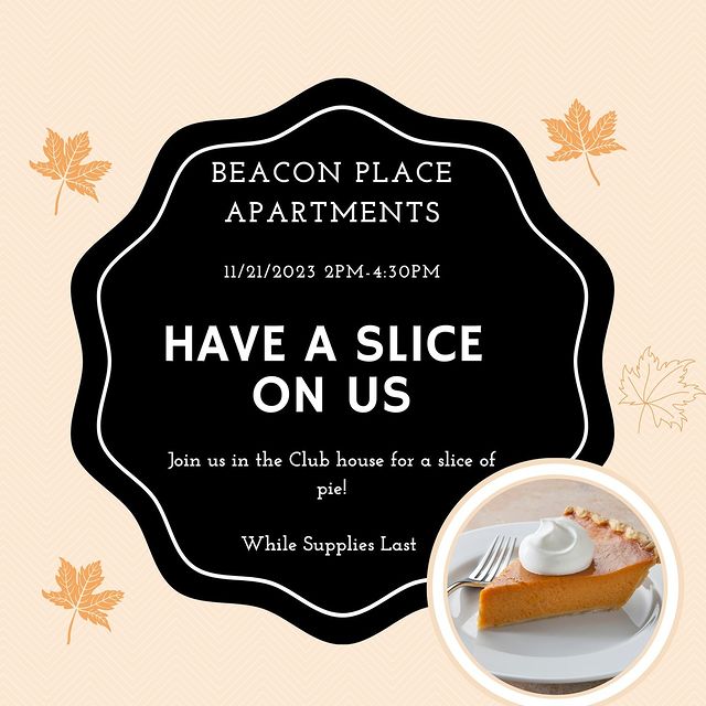 Have a slice on us! Join us in the clubhouse on November 21st and grab a slic...