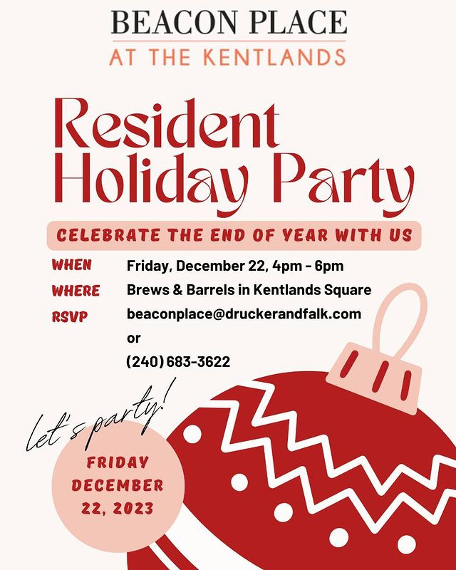 We are having a Resident Holiday Party on December 22nd! Please make sure to ...