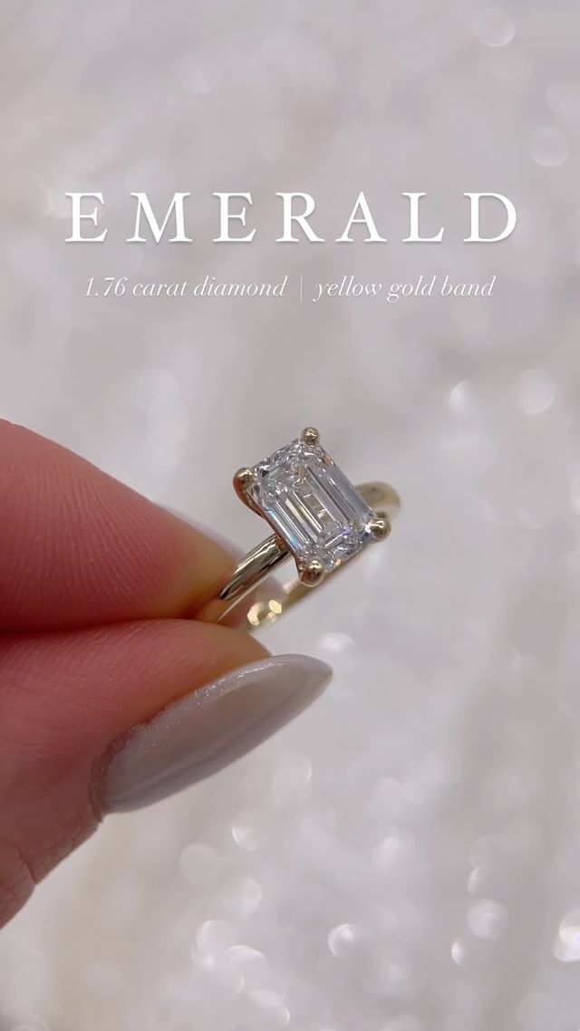 This 1.76 carat emerald cut diamond makes the most beautiful solitaire engage...
